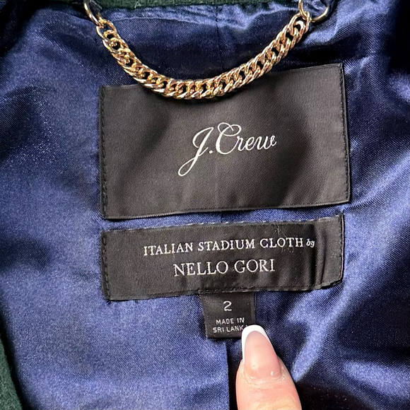 J Crew Cocoon Coat Women 2 Italian Stadium Cloth Nello Gori Wool Luxury Green - Picture 7 of 13